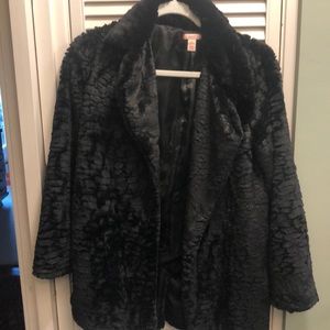 Girls black teddy bear dress jacket